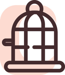 Parrot cage, illustration, vector on a white background.