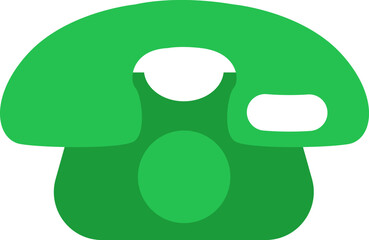 Old green telephone, illustration, vector on a white background.
