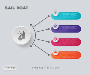 Obraz premium Sail Boat Infographic Element