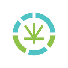 Obraz premium Leaf DNA logo design. Natural data logo design