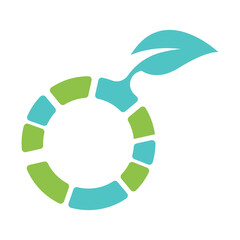 Leaf DNA logo design. Natural data logo design