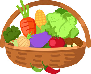 basket of fruits and vegetables