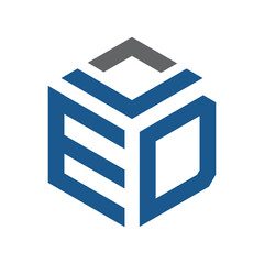 Abstract logo design with letter ED. ED logo design