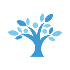 Tree people logo design. abstract tree people logo design