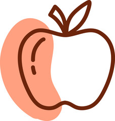 Healthy apple, illustration, vector on a white background.