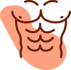 Strong muscles, illustration, vector on a white background.
