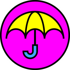 Yellow umbrella, illustration, vector on a white background.