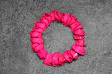 rose petals on black background