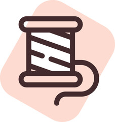 Textile spool of thread, illustration, vector on a white background.