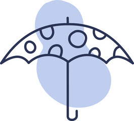 Umbrella with circles, illustration, vector on a white background.