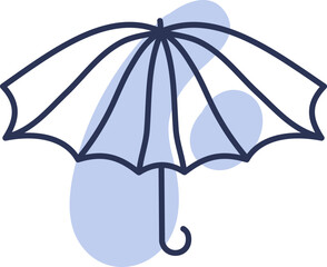 Umbrella for rainy days, illustration, vector on a white background.