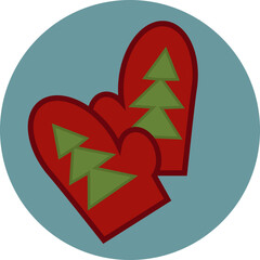 Winter gloves, illustration, vector on a white background.