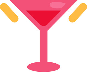 Valentines day coctail, illustration, vector on a white background.