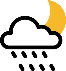 Rainy night, illustration, vector on a white background.