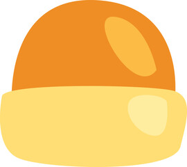 Yellow winter hat, illustration, vector on a white background.