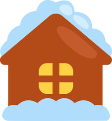 Winter house, illustration, vector on a white background.