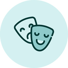 Academical discipline acting, illustration, vector on a white background.