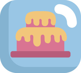 Two story birthday cake, illustration, vector on a white background.