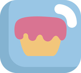 Pink birthday cake, illustration, vector on a white background.