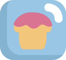 Pink cupcake, illustration, vector on a white background.