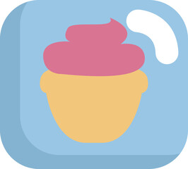 Sweet pink muffin, illustration, vector on a white background.