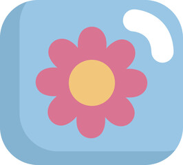 Pink birthday flower, illustration, vector on a white background.