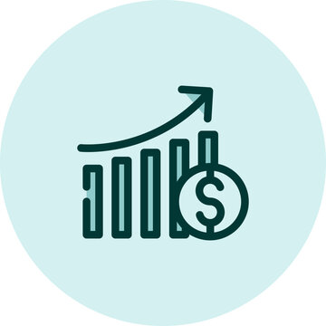 Banking profit growth, illustration, vector on a white background.