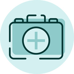 Camping first aid, illustration, vector on a white background.