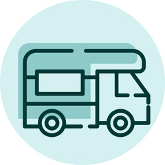 Camping van, illustration, vector on a white background.
