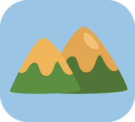 Camping mountains, illustration, vector on a white background.