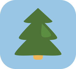 Camping mountain tree, illustration, vector on a white background.