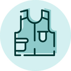 Camping vest, illustration, vector on a white background.