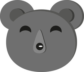 Grey bear, illustration, vector on a white background.