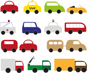 Transportation vehicles, illustration, vector on a white background.