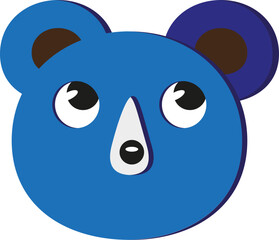 Blue bear, illustration, vector on a white background.