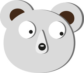 Light grey bear, illustration, vector on a white background.