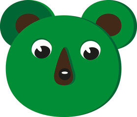 Green bear, illustration, vector on a white background.