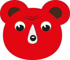 Red bear, illustration, vector on a white background.