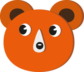 Orange bear, illustration, vector on a white background.