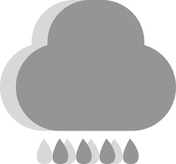 Rain cloud, illustration, vector on a white background.