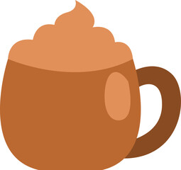 Coffee with cream, illustration, vector on a white background.