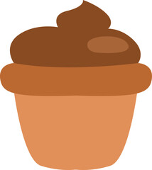 Coffee muffin, illustration, vector on a white background.