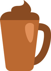 Coffee with chocolate cream, illustration, vector on a white background.
