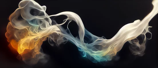 Fototapeten smoke with black background © roeum