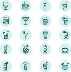 Alcoholic drinks, illustration, vector on a white background.