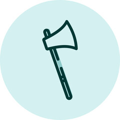 Farming axe, illustration, vector on a white background.