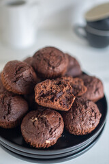 Chocolate muffins with hazelnuts 