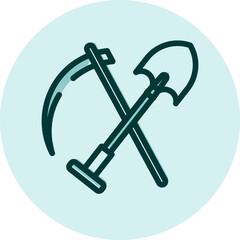 Farming tools, illustration, vector on a white background.
