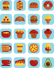 Fast food, illustration, vector on a white background.