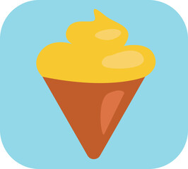Yellow ice cream, illustration, vector on a white background.